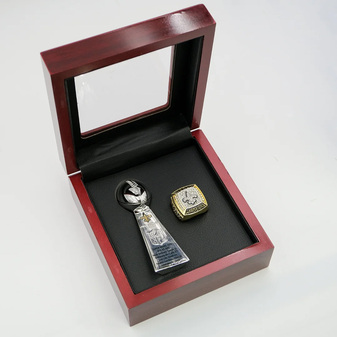 【New Orleans Saints】  Trophy and Ring Set + Box NFL