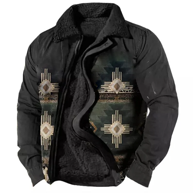 Men's casual thickened loose fashion pocket zipper jacket