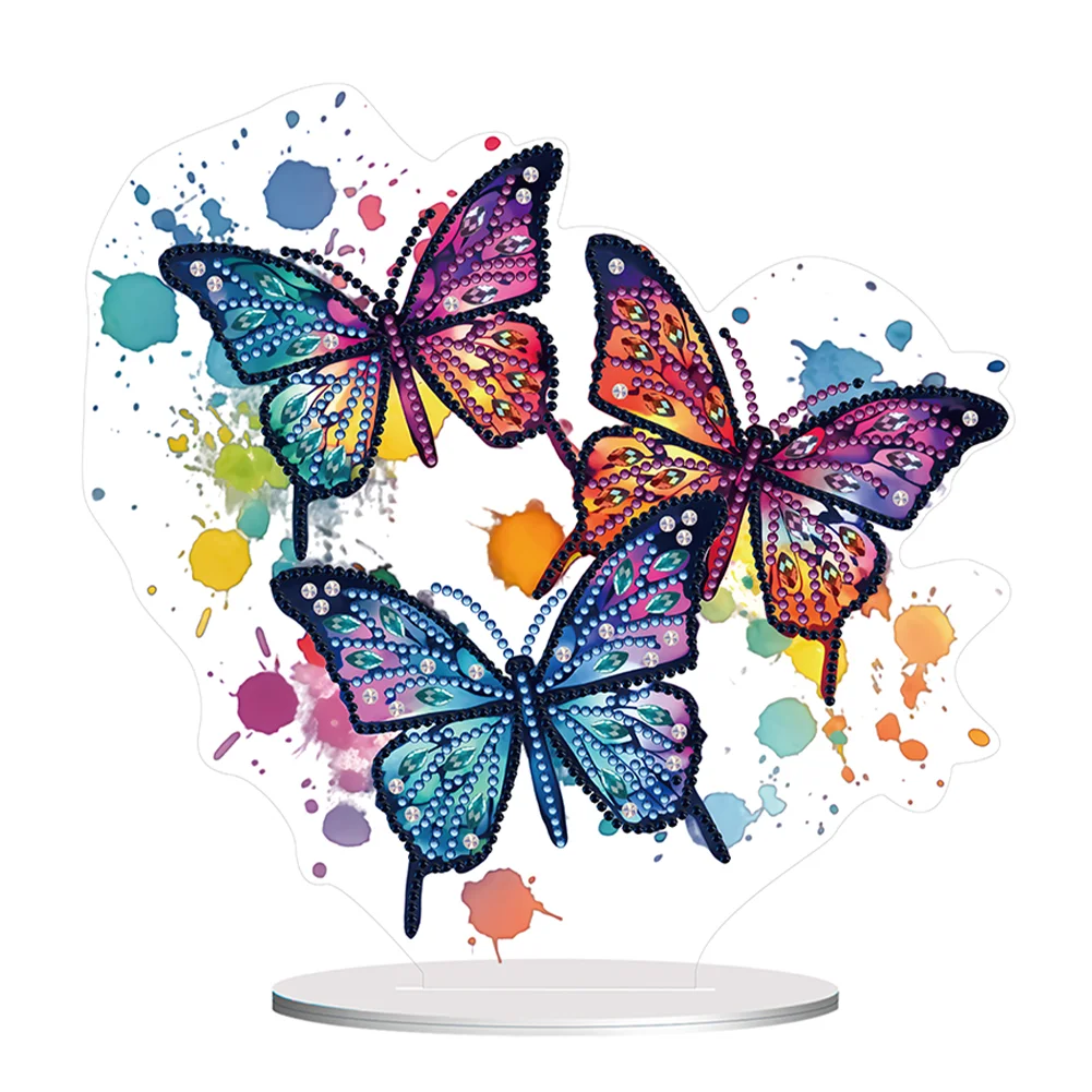 Butterfly Round+Special Shape Diamond Painting Art Tabletop Ornaments Kit (#2)