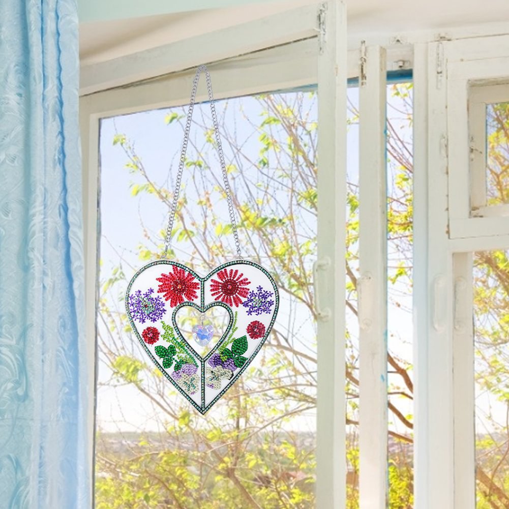 Cross mirror diamond painting bird door decoration sunflower pendant door decoration wall decoration handmade DIY flower