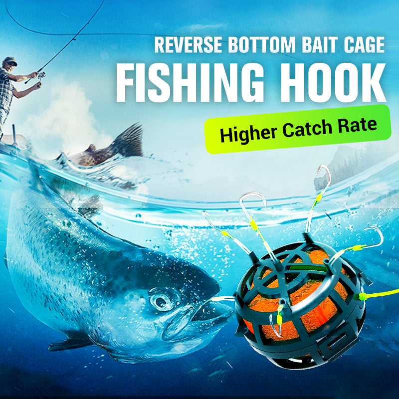 Reverse Bottom Bait Cage – 360° Selbst Drehendes Bodenköder-System Mit 6 Haken, Für Karpfen & Wels, ABS