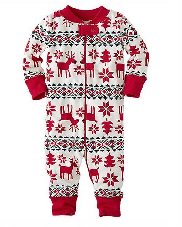 Baby's Christmas Elk Print Parent-Child Loungewear