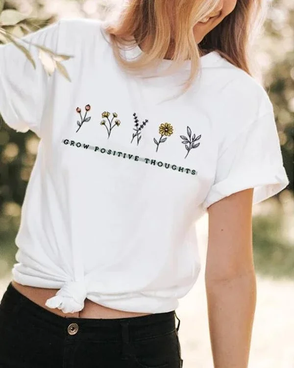 casual floral printed short sleeve t shirt p117564
