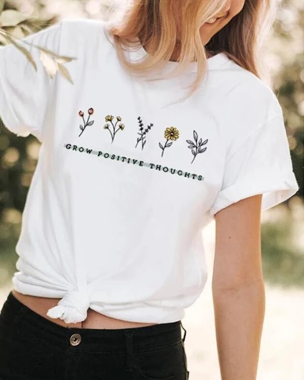 casual floral printed short sleeve t shirt p117564