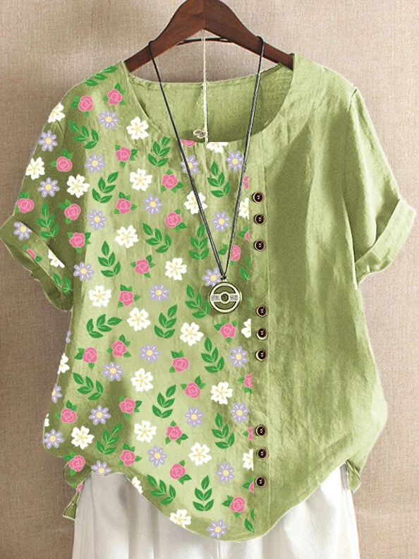 Bestdealfriday Short Sleeve Crew Neck Shirts Tops 9027666