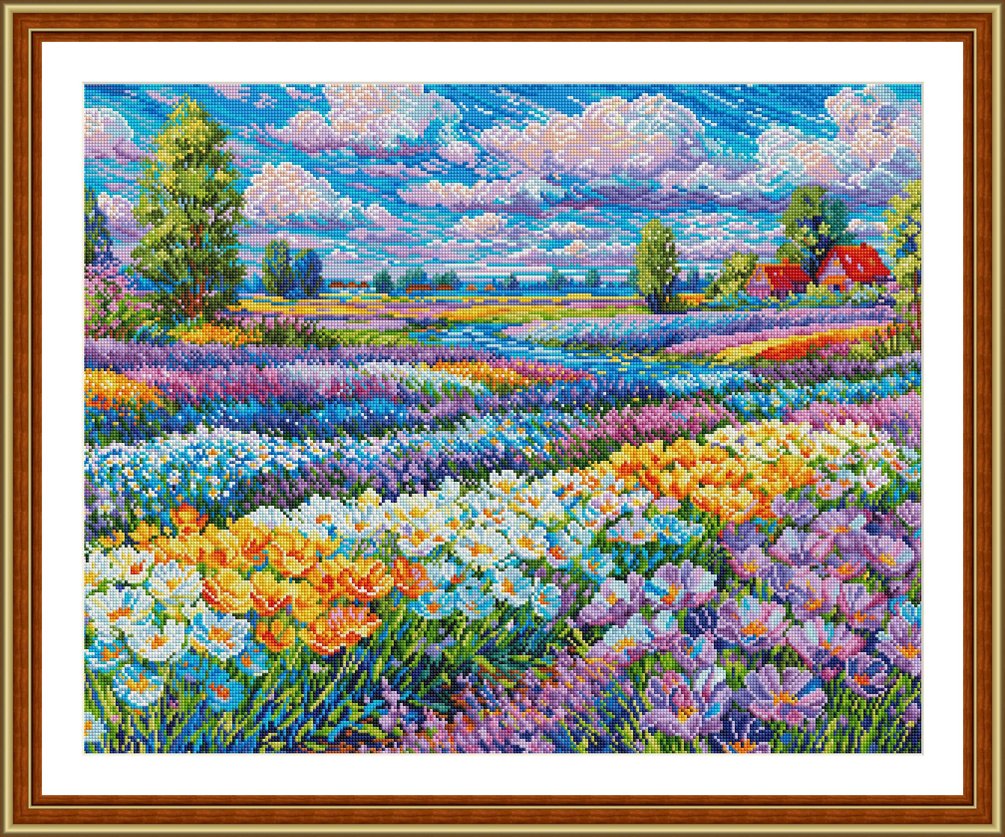 A8107-Lavender Field】_ 39.80_ Painting Fairy Cross Stitch_printed