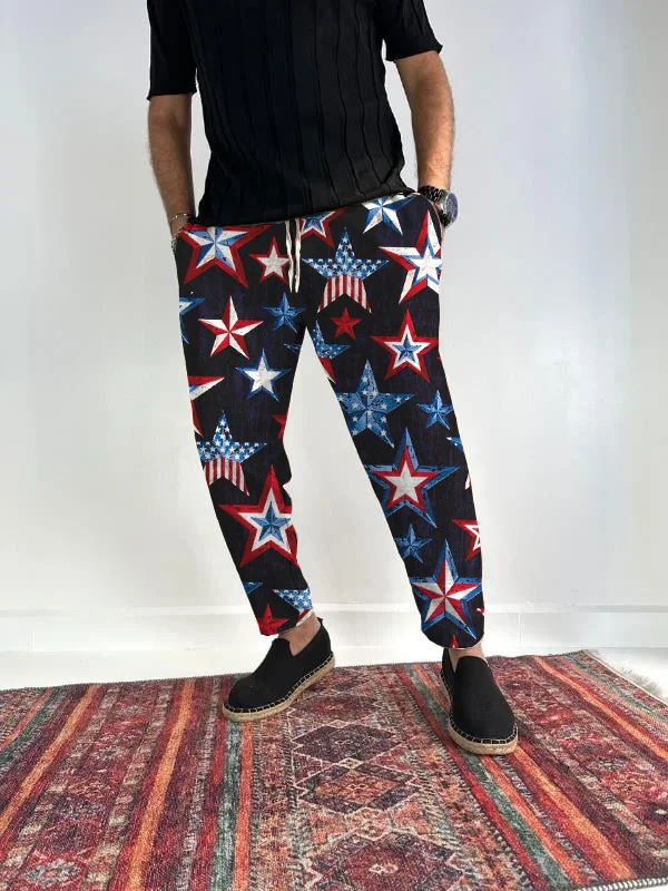 Men's Independence Day Print Casual Pants
