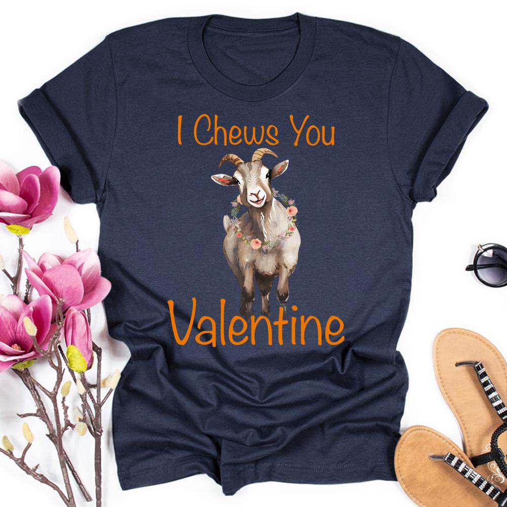 I Chews You Valentine Round Neck T-shirt-0024873-Guru-buzz