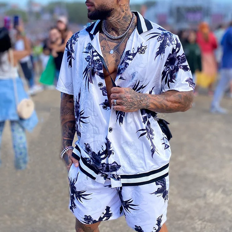 BrosWear Fashion Men's Beach Holiday Shirt And Short Co-Ord