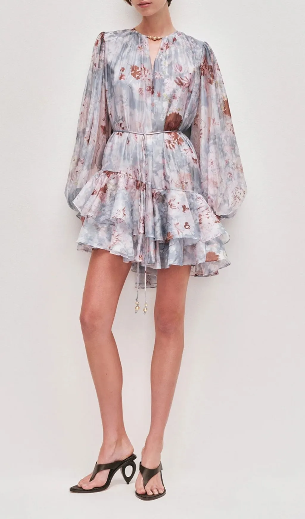 Flowering Girl Women Madigan Printed Long Sleeve Mini Dress