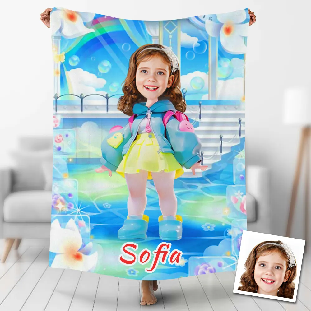 Custom Blankets Personalized Little Girl In Dress Blanket