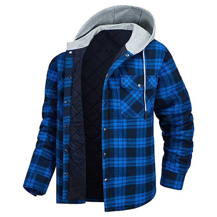 Men's Lined Hooded Flannel Jacket