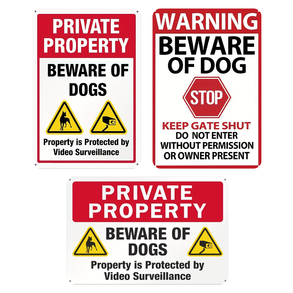 Propriete Privee Metal Warning Sign - 12x12 Inch Round Private Property Sign