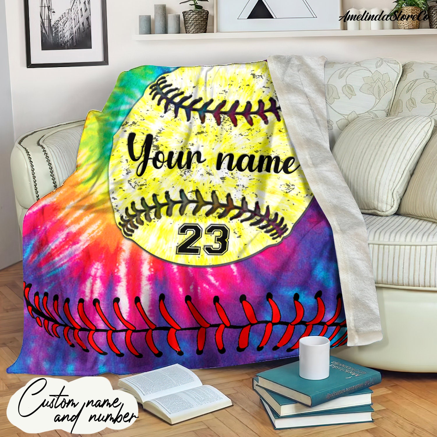 Personalized Softball Blanket For Comfort & UniqueBKKid254