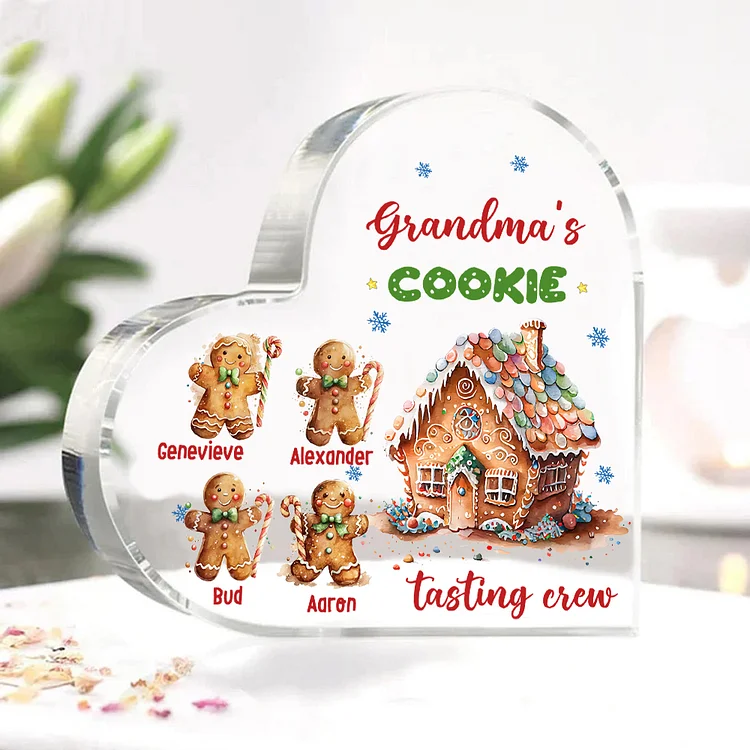 Acrylic Heart Keepsake Customized 5 Names Christmas Decor Personalized Gifts for Grandma Mom