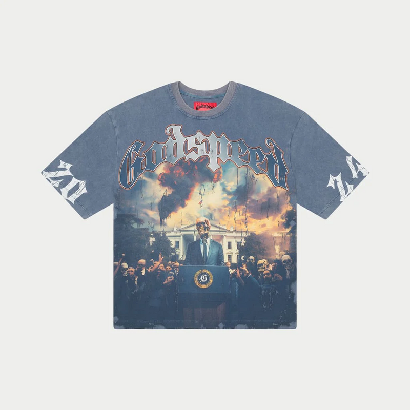Godspeed スカルグラフィック Tシャツ Sサイズ Godspeed Skull Graphic T-Shirt | Oversized Gothic Streetwear Tee