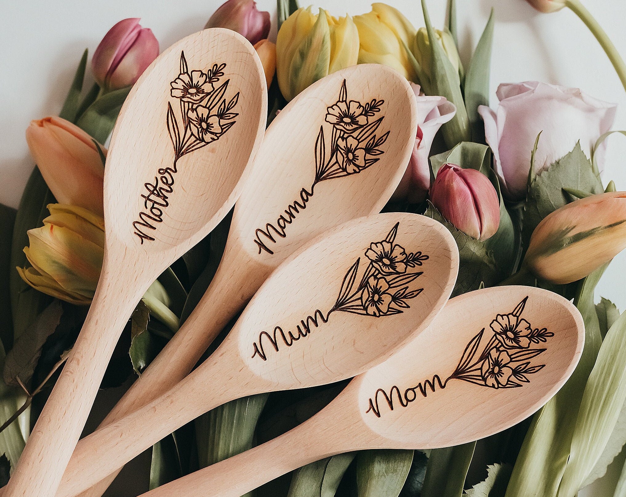 Personalized Gift for Mom, Personalized Wooden Spoon Holiday Gifts, Home  Gift, Grandma Gift, Custom Wooden Utensils, Reunion Home Gifts 