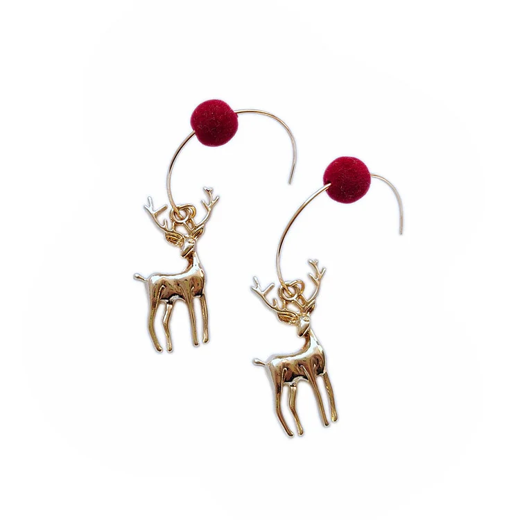 Merry Christmas Elk Earrings
