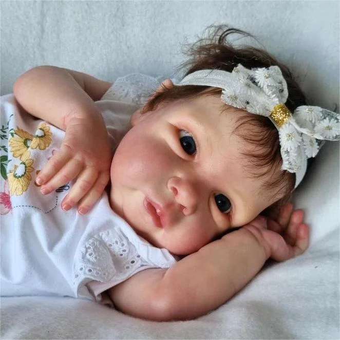 20" Super Lovely Real Life Handmade Cloth Body Reborn Baby Girl Doll Named Aurelian