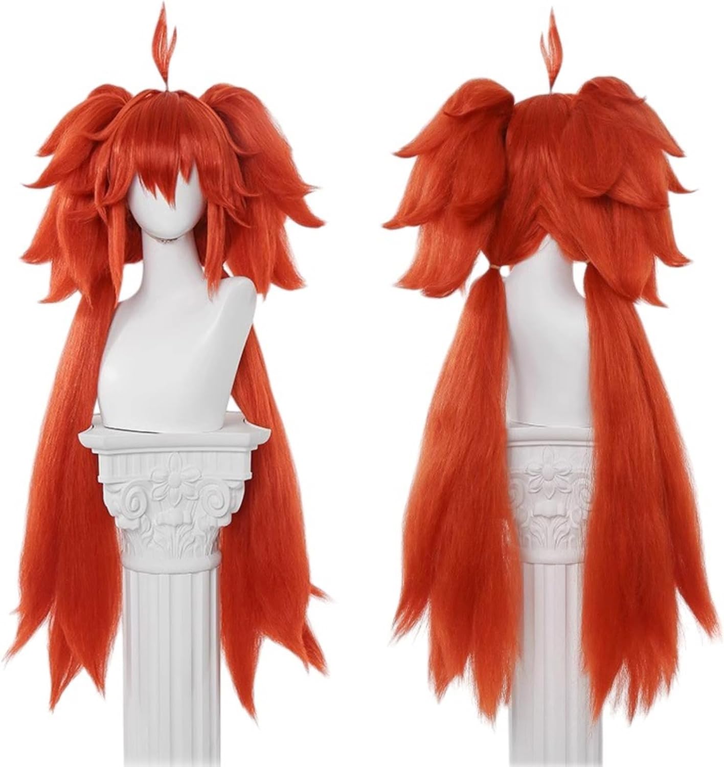 Azuiblc ゼンゼロ アストラ コスプレ ウィッグ グレー 緑 ぱっつん