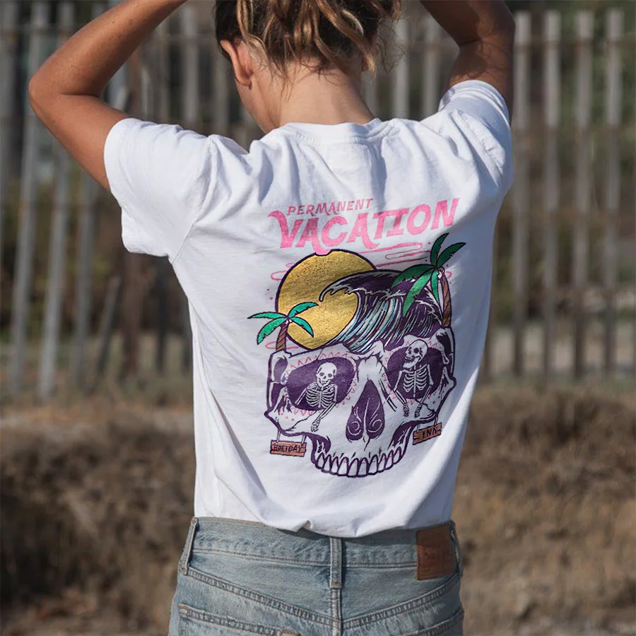 Permanent Vacation Printed Women's T-shirt