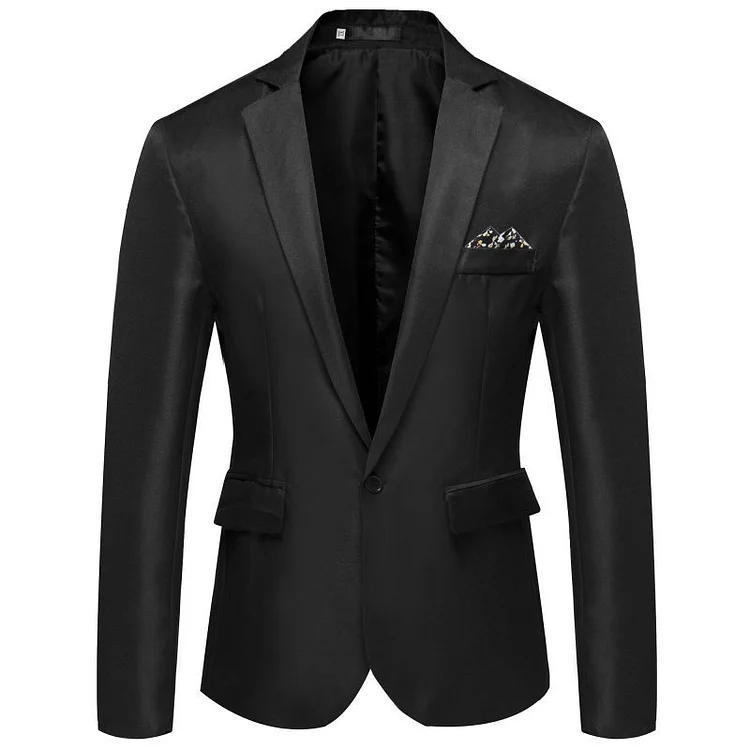 Men'S Slim Single-Breasted Suit Fashion Casual Dress Coat_ ecoleips_old