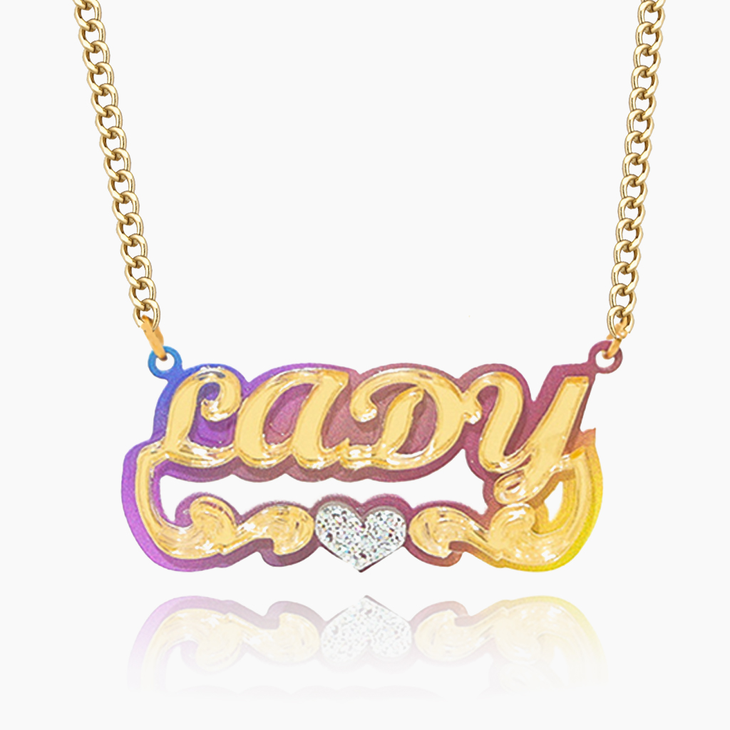 Custom Purple Acrylic Name Pendant