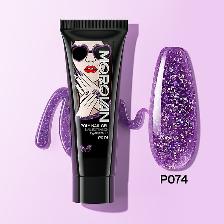 Purple Diamond Glitter Poly Nail Gel ( Upgraded Version of P177)