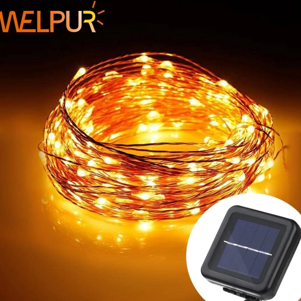 New year Solar Lamp LED Outdoor 10m/5m LED String Lights Fairy Holiday Christmas Party Garlands Solar Garden Waterproof Lights