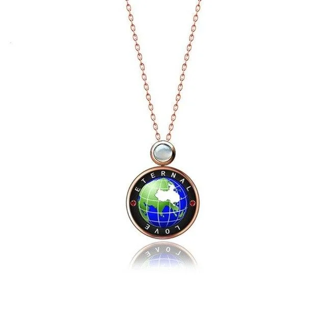 Rotatable Global Eternal Love Necklace 100 Languages I Love You Projection-Mayoulove