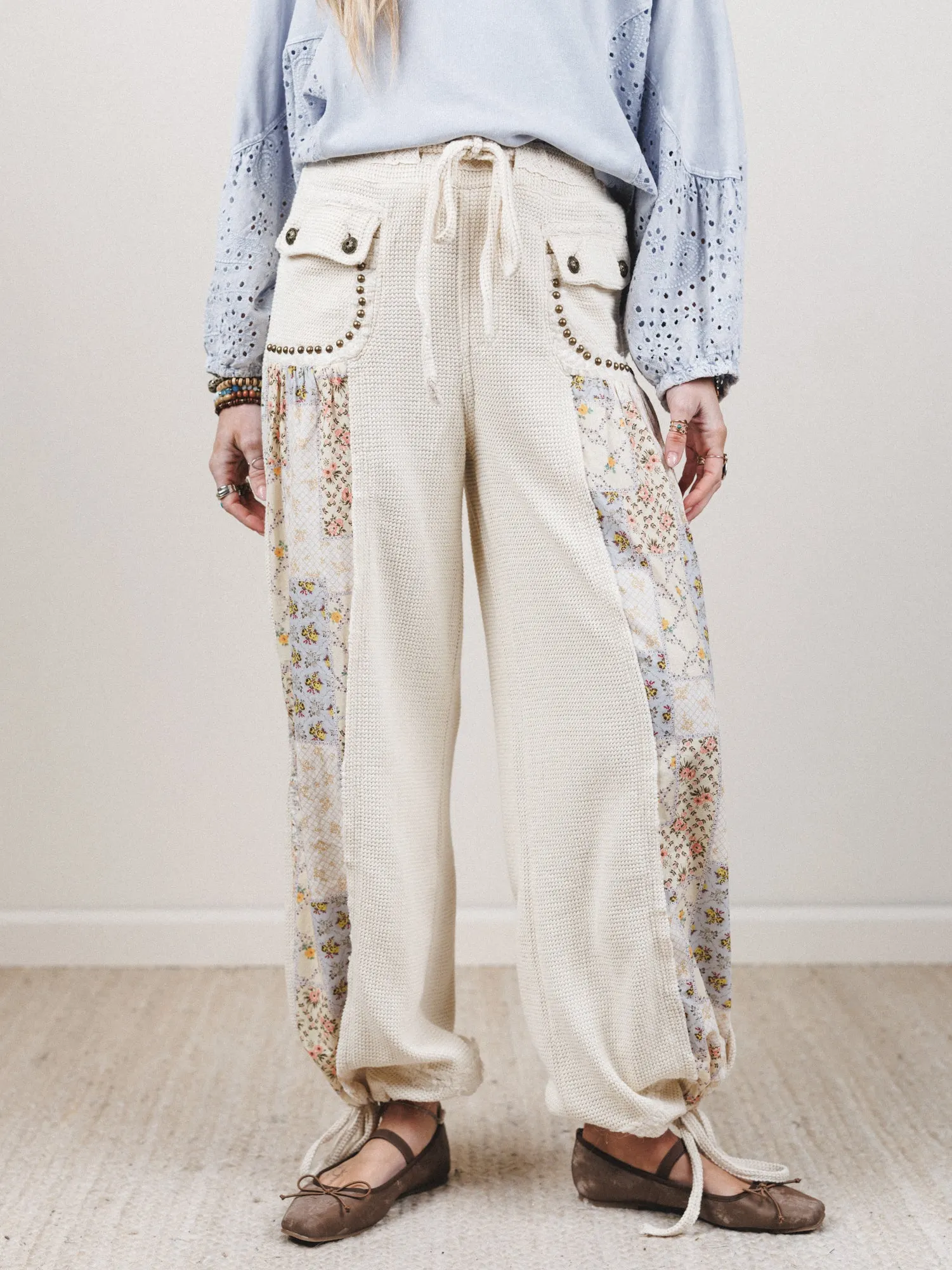Soft But Studded Pants - Cream