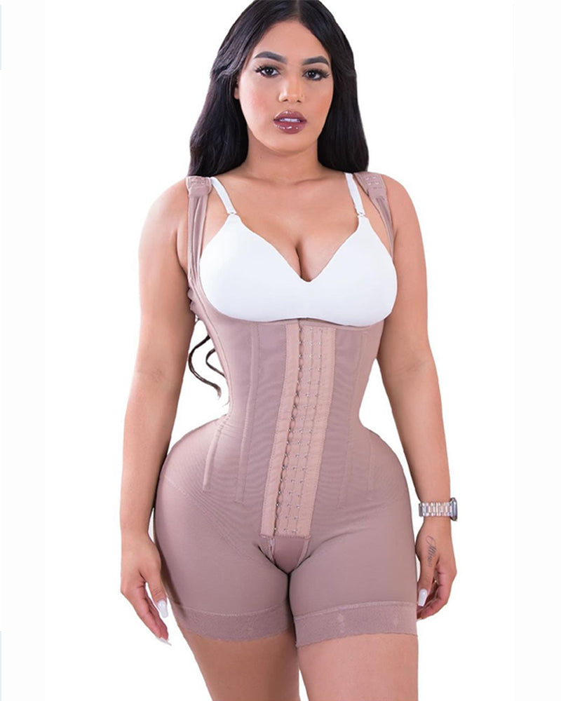 High Double Compression Garment Abdomen Control Hook And Eye Closure Tummy Control Adjustable Bodysuit