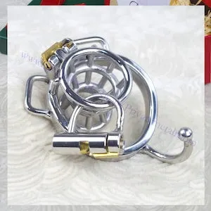 pornhint Pornhint Flower Basket Chastity Device, Stainless Steel Inverted Chastity Cage, Flared Shape Negative Chastity Cage For Fetish Toy