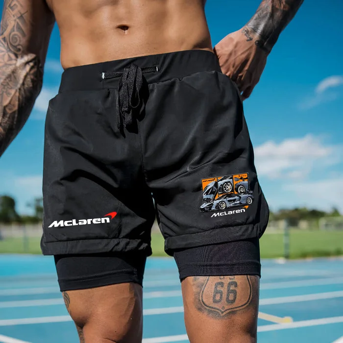 McLaren Print Men's All-In-One Fitness Shorts - Devcarry