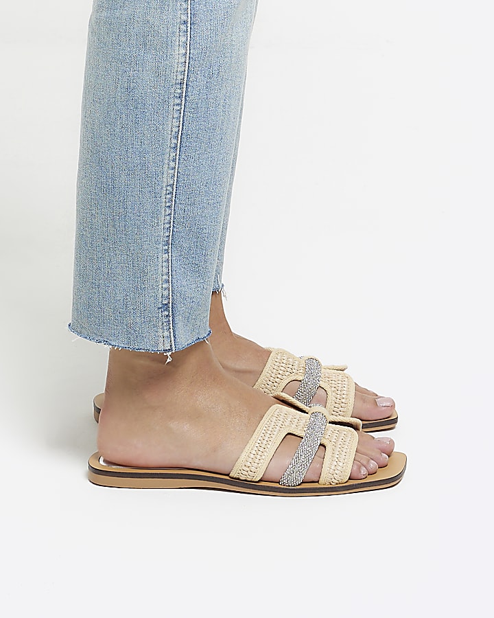 Babú Milano Women's Raffia Sandals Beige