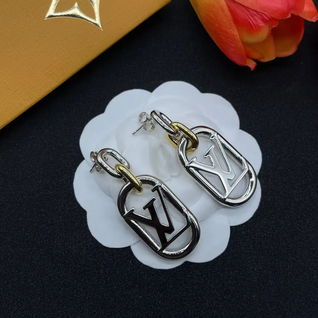 Louis Vuitton Hollow LV Letter Long Earrings