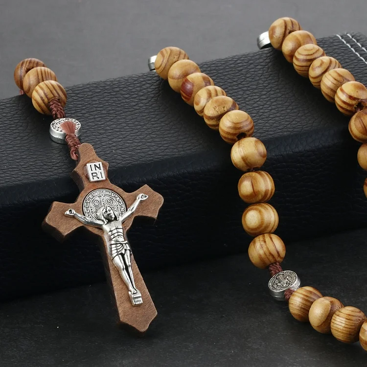 Saint Benedict Cross Exorcism Rosary Necklace