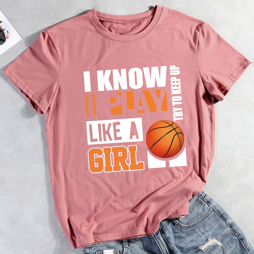 TRY AND KEEP UP Basketball  T-Shirt Tee -00941-Guru-buzz