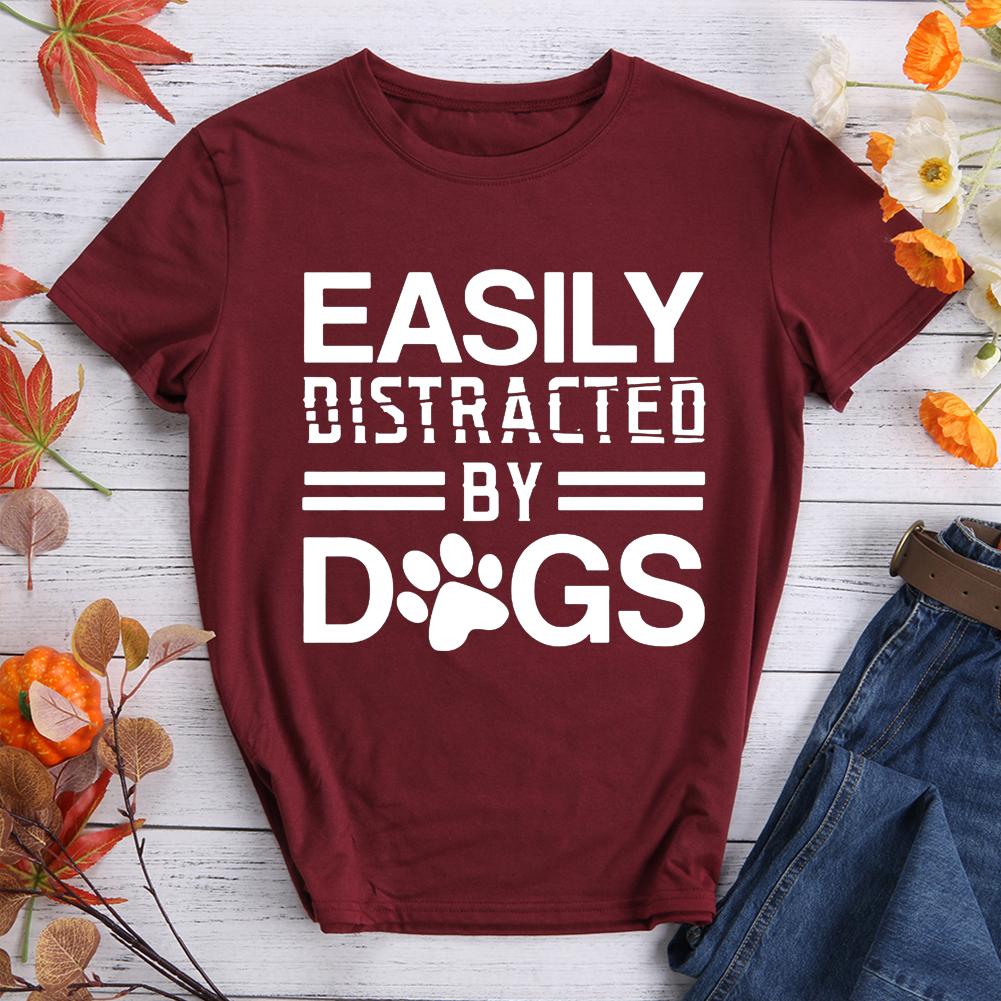 Easily Distracted y Dogs Funny T-Shirt Tee-011171-Guru-buzz