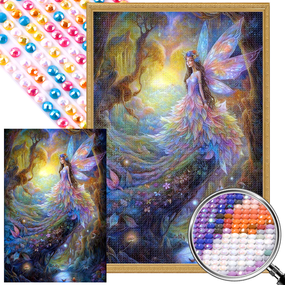 AB Diamond Painting - Full Round - Butterfly Fairy Girl(45*65cm