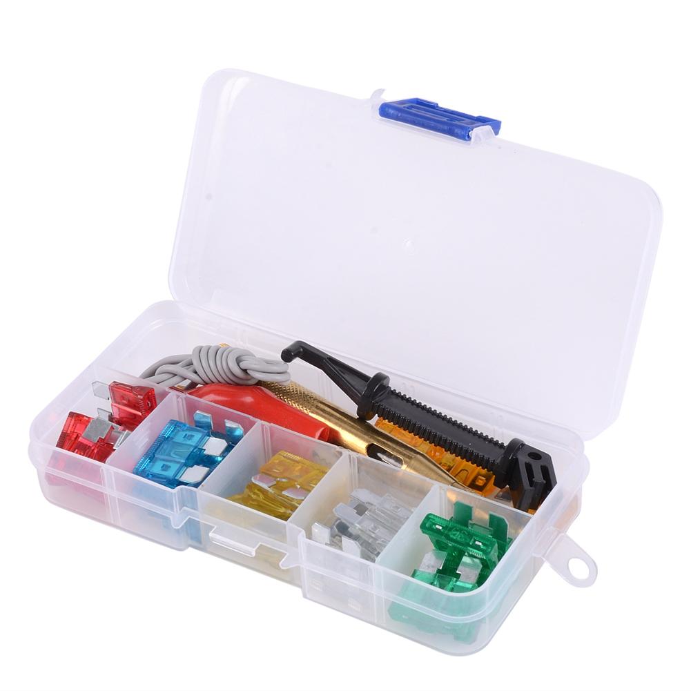 30pcs Car Standard Fuse Assortment Auto Blade Fuses with Test Pen+Clip+Box, 501 Original
30pcs Car Standard Fuse Assortment Auto Blade Fuses with Test Pen+Clip+Box, 501 Original