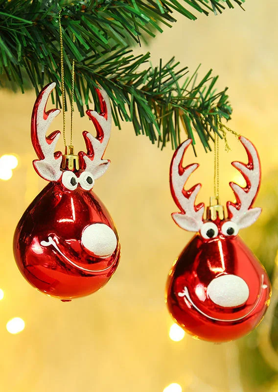 2Pcs Christmas Reindeer Hanging Ornament