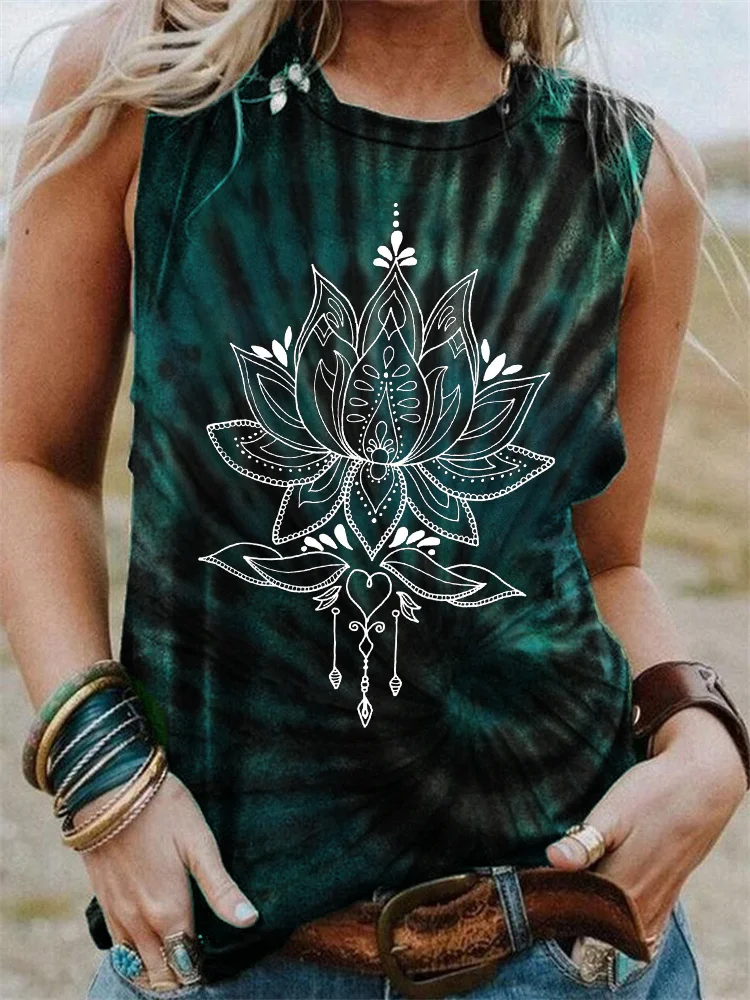 Lotus Totem Tie Dye Tank Top