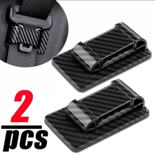 Dronehint Black Car Interior Parts Seat Belt Stabilizer Limiter Carbon Fiber Accessories (For: Acura) Parts