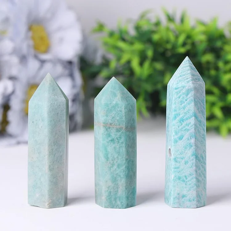 Natural Polished Amazon Towers Points Bulk Natural Crystal Amazonite Tower