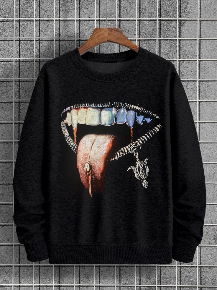 Men's Vampire Dark Art Print Casual Sweatshirt
