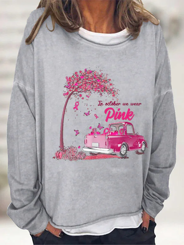 We Wear Pink Graphic Long Sleeve T-shirt socialshop