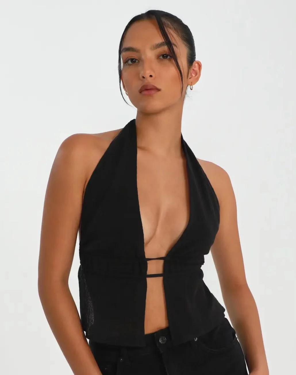 Plunge Hanging Neck Tie Women's Camisole Tank Top - Devcarry