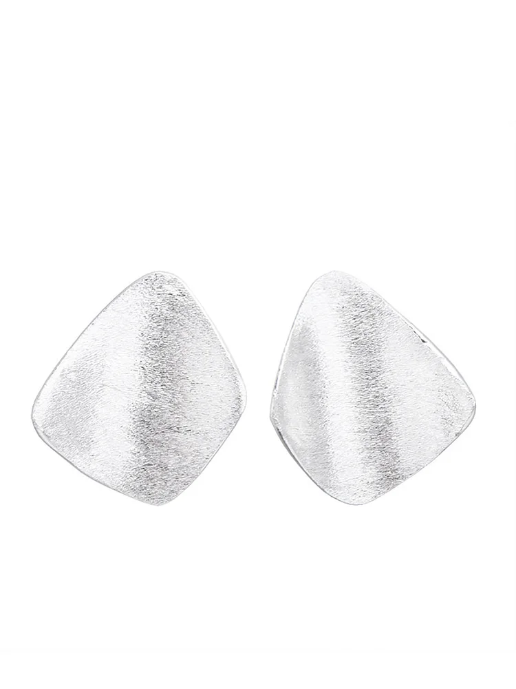 Vintage Square Polished Sliver Earrings