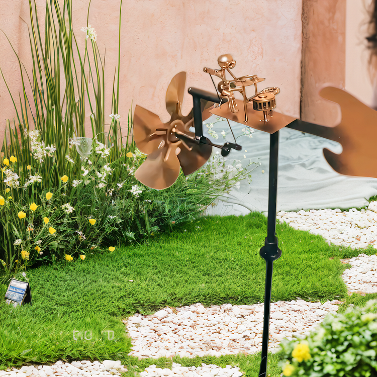 Handmade Metal Drummer Windmill